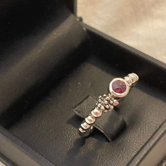 Authentic Micheal Dawkins 925 Pink Sapphire beaded ring size ( NOT SURE ) - Picture 4 of 7